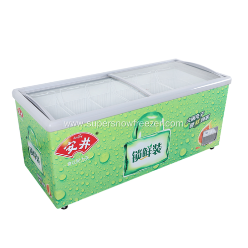 Horizontal Sliding door Deep Freezer refrigerator